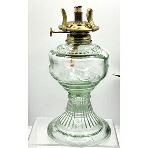 Clear Glass An Qing China Kerosene Oil Lamp - No Chimney